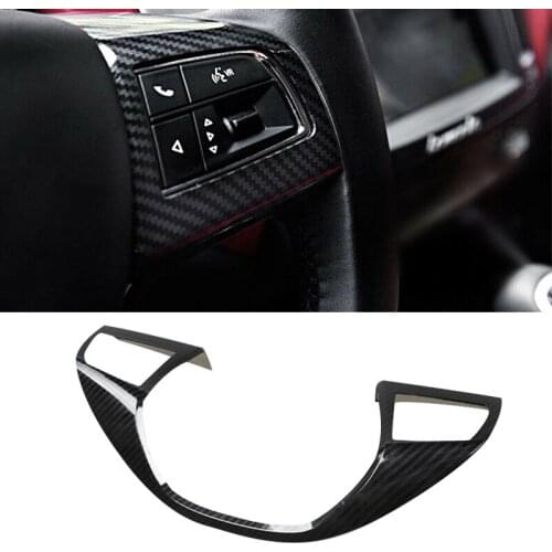 DWCX ABS Carbon Fiber Style Black Car Steering Wheel Button Cover Trim Moulding fit for Maserati Levante Ghibli
