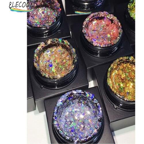 ELECOOL Gel Nail Polish Top Coat Hybrid Gel Varnish UV Glittler Lacquer Nails Art Vernis Nail Explosion Gel Reflective Diamond