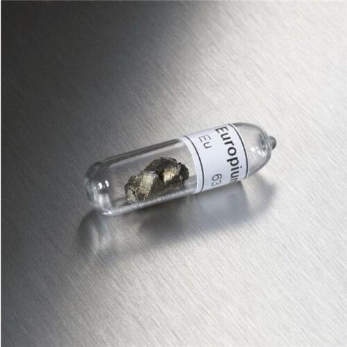 Europium Eu 4N High Purity 99.99% Beautiful Shiny Distilled Crystals 1 Gram In Glass Ampoule