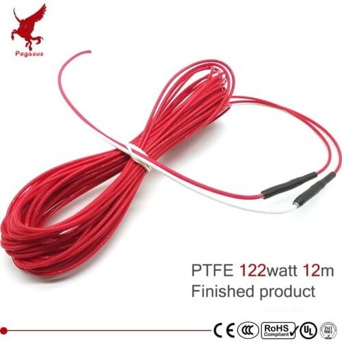 F12K 12m 122watt carbon fiber PTFE Flame retardant heating cable corrosion resistant heat wire radiation-free warm heat cable