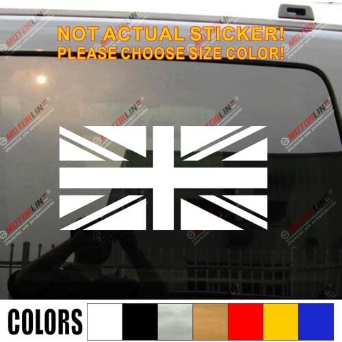 Flag of UK United Kingdom Decal Sticker Union Jack Car Vinyl pick size color die cut no bkgrd b