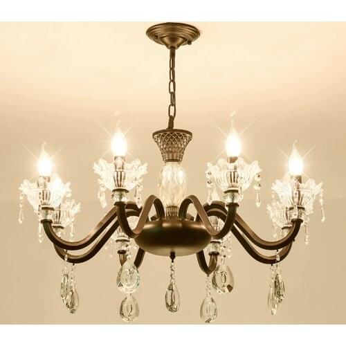 Foyer Pendant Crystal Chandelier led fixture Living Room Dining Room modern Chandelier Lighting Luxury Vintage Iron chandeliers