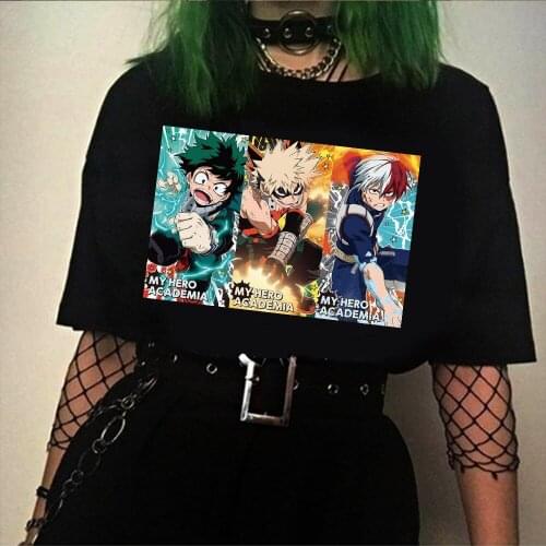 Japanese Anime My Hero Academia T Shirt Boku No Hero Academia Bakugou Deku Shoto Todoroki Cartoon T-shirt Graphic Tees Unisex