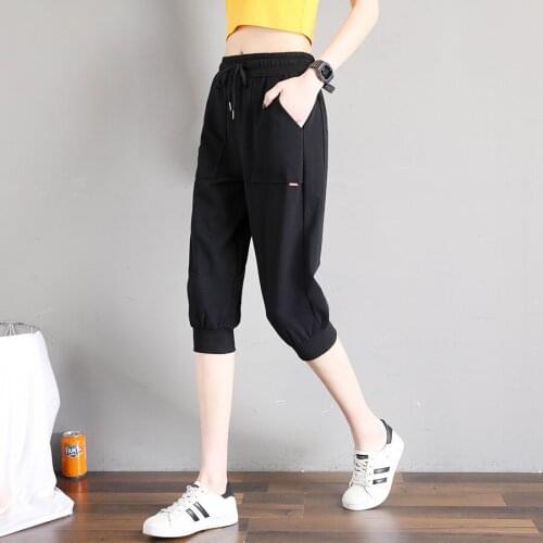 Cotton Sweatpants Summer Women Sport Pant Quickly Dry Loose Running Jogger Fitness Gym Workout Casual pant Trousers Sportswear
