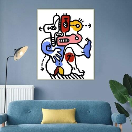 L'Homme inachevé, by Jean Pierre Petit Abstract cartoon style Canvas Oil Painting Aesthetic Picture Wall Decor Home Decoration