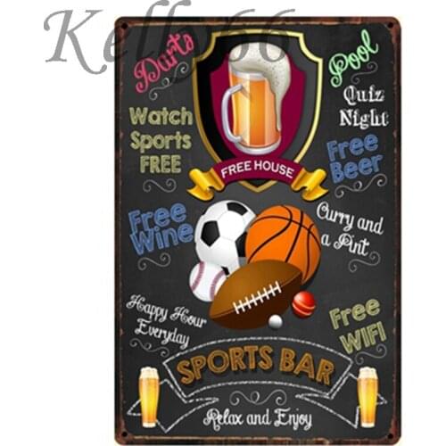 [ Kelly66 ] Football Basketball Tin sign Poster Home Decor Pub Iron Painting 20*30 CM Size y-1019