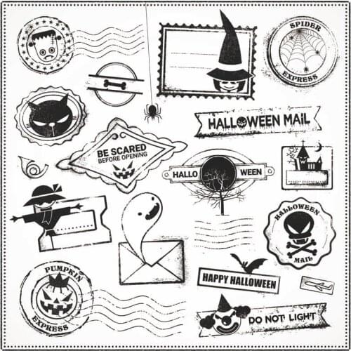 KLJUYP Halloween Typical Characters and Monsters Clear Stamps Scrapbook Paper Craft Clear stamp scrapbooking09041
