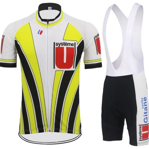 TEAM classic cycling jersey ropa Ciclismo men short sleeve bike wear jersey set retro cycling clothing bib shorts Gel Pad MTB