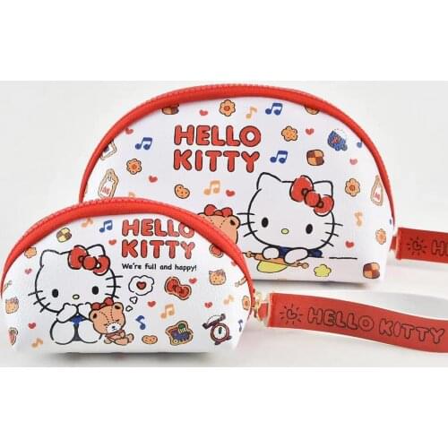 2pcs Sanrio KT new cartoon girl pu coin purse Melody card holder PU clutch bag storage bag travel toilet bag cosmetic bag