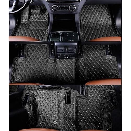 Lsrtw2017 leather car floor mats for mercedes benz x164 2007 2008 2009 2010 2011 2012 gl gls accessories rug carpet 7 seats
