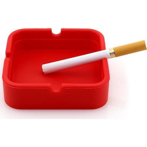 Square Ashtray Silicone Gel Ashtray Light Circular Ashtray New Fluorescent Smoke Convenient Cigarette Case Drop Creative Ashtray