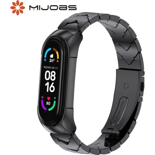 Metal Strap For Mi Band 6 5 4 3 Bracelet Wristbands Correa for Xiaomi Mi Band 5 Strap Miband 6 Global Version Replacement Band