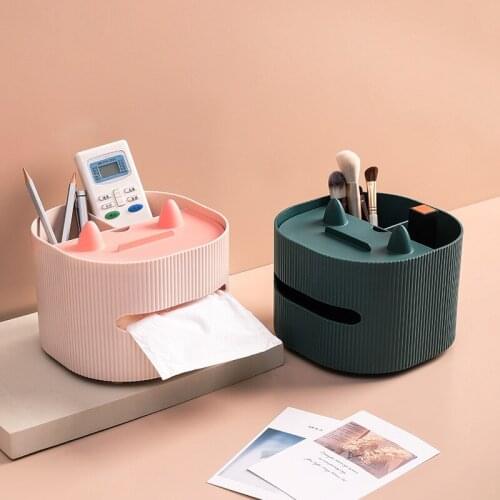 Multifunctional Home Lovely Tissue Box Living Room bedroom Sundries Storage Box With Mobile Phone Holder Home Decoration