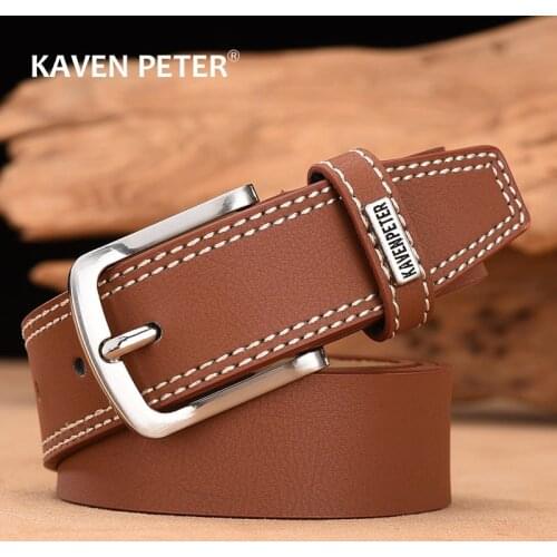 Designer Belts For Men High Quality Men Belt Cow Leather Fashion Vintage Male Strap For Jeans Black Dark Brown Dark Blue