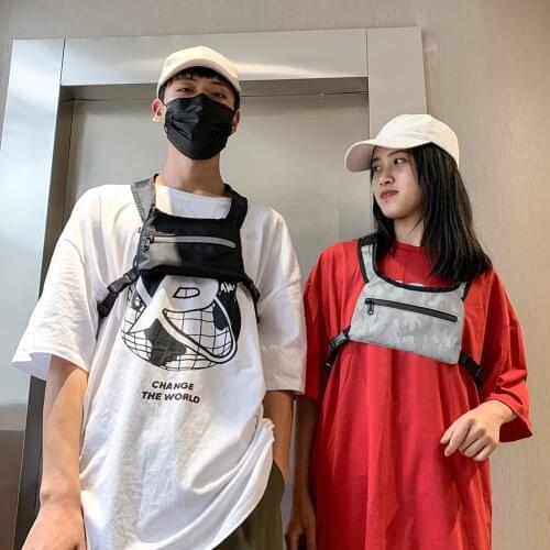 Unisex Hip Hop Military Tactical Chest Bag Backpack Men Adjustable Streetwear Vest Multi-Functional Nylon Tactical Rig Bags