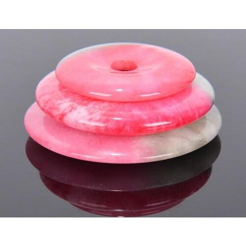 Natural Stone Round Natural Green Jad Pendant for Necklace Pink Quartz Onyx Silver-color Water Drop Pendants Female Jewelry Gif