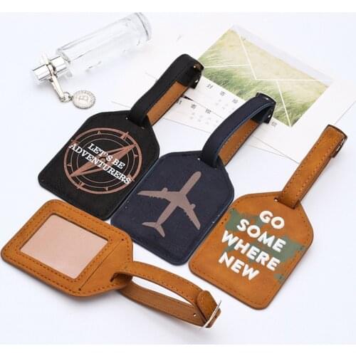 New Portable Travel Accessories PU Leather Suitcase Luggage Tag Label Bag Pendant Handbag Name ID Address Tags