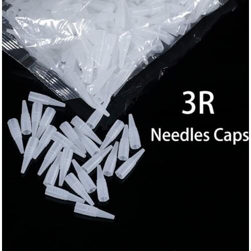 100pcs Disposable Eyebrow Tattoo 1R 3R 5F 7F needles caps Plastic Machine Permanent Makeup Tips Traditional Tattoo Accessories