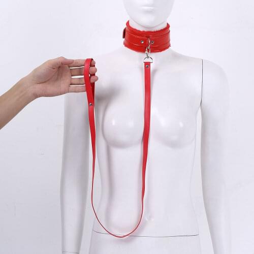 Men Women Latex Leather Soft Adjustable Neck Collar Choker Fur Lining With Detachable Leash Sex Toys Erotic Accessories Product