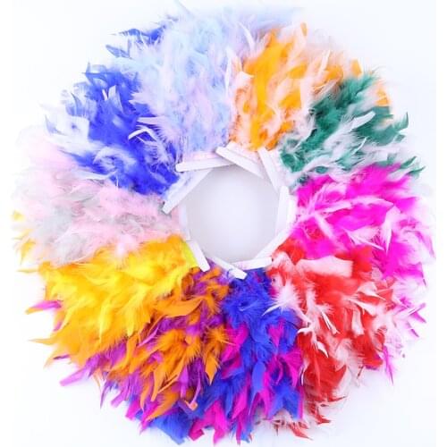 1 Meter Fluffy Real Turkey Feathers Trim 10-15 CM Turkey Plume Fringe For Diy Carnival Party Home Decor Sewing Craft Plumes