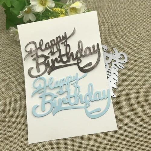 Happy birthday letters Metal Cutting Dies Stencils For DIY Scrapbooking Decorative Embossing Handcraft Die Cutting Template