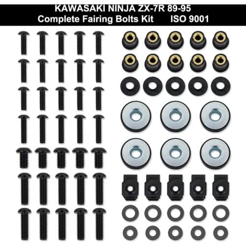 Fit For Kawasaki Ninja ZX-7R 1989-1995 Motorcycle Fairing kit Complete Full Fairing Bolts Kit Clips Body Screws Stainless Steel