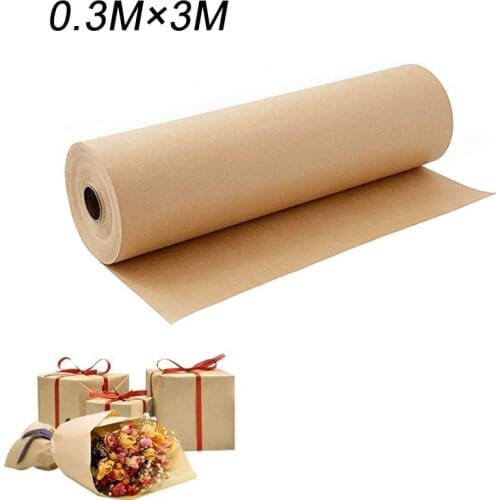 1Pc 0.3m*30m DIY Kraft Paper Roll Wedding Birthday Party Gift Handmade Flower Bouquet Wrapping Paper