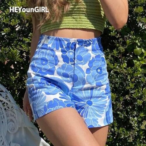 Women Shorts Floral Print High Waisted Mini Shorts Womens Casual Sweat Cute Vintage Y2K Short Pants Fashion Summer Hot Shorts