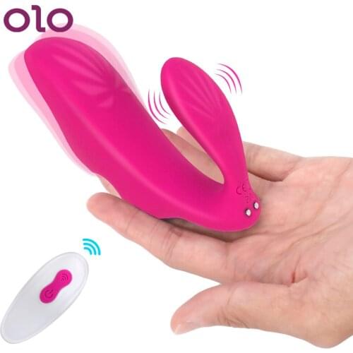 OLO Silicone Wireless Remote Control Sex Toys for Women G spot Clitoral Massager Vagina Stimulate Finger Vibrator Double Heads