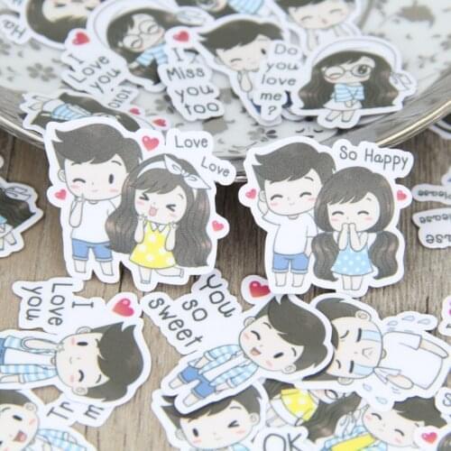 40 cartoon couple boy girl homemade sticker style waterproof snowboard luggage laptop motorcycle tv doodle sticker accessories