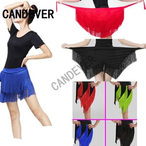 New Latin Half Skirt Women Cha Cha Rumba Samba Fringe Sexy Leopard Dance Skirts Female Adults Performance Training Latino Dress