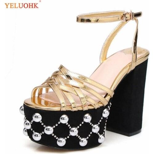 Extreme High Heel Sandals Women Top Quality Platform Sandals Female 2019 Summer Women Sandals 12 CM Gold Silver
