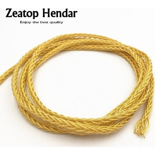 1Pcs HIFI 6N 19 * 8 Core Earphone Cable Supper Soft DIY Repair Headphone Audio Wire Pure Single Crystal Copper Yellow 1.5M 5M