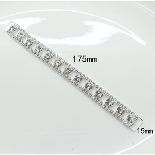 1pcs 175MM Rhinestone Bikini Connectors buckle metal brass chain for swinning wear bikini decoration rhinestone trinket buckles