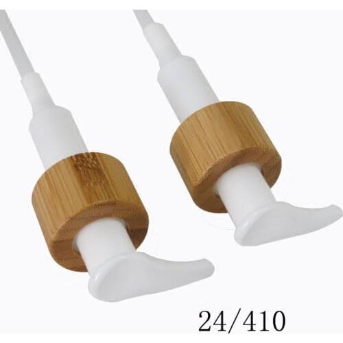 10pcs 24/410 white bamboo shower gel/body wash/lotion packaging bottle cap press pump head cover lid cosmetic accessories tools