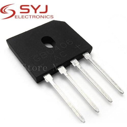 10pcs/lot GBU406 GBU 406 GBU-4 SIP-4 4A 600V In Stock