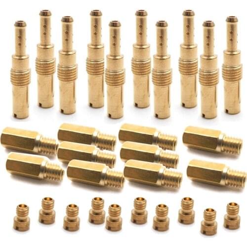10pcs Motorcycle Carburetor Main Jets Slow Pilot Jets M4 M5 6mm Thread for PWK Keihin OKO CVK Carb Set Injector Nozzle