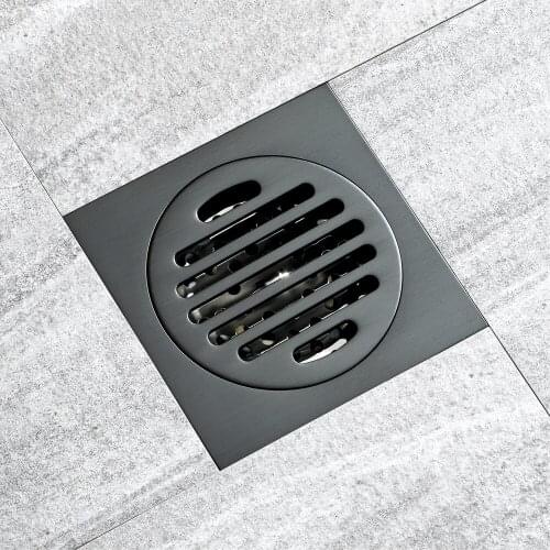 100*100mm black floor drain balcony kitchen bathroom shower floor drain brass anti-odor core,Top quality copper floor drain