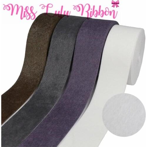 3"75mm Solid Faux Suede Velvet Ribbon Autumn Winter DIY Hair Bowknots 20yards/roll Cloth Sewing Material Green White Party Decor