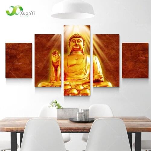 5 Pcs Buda Buddha Canvas Painting Poster And Print On Canvas Home Cuadros Decoration Wall Art Picture For Living Room Unframed