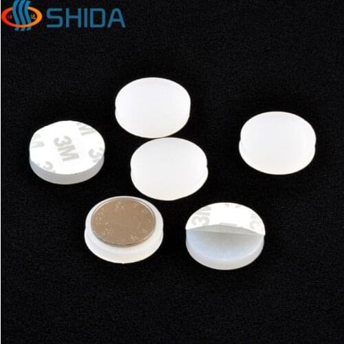 50 PCS 30*5mm Self Adhesive White Anti Slip Silicone Furniture Bumper Pads, Flat Rubber Feet Pads for Cabinet, Shock Absorber