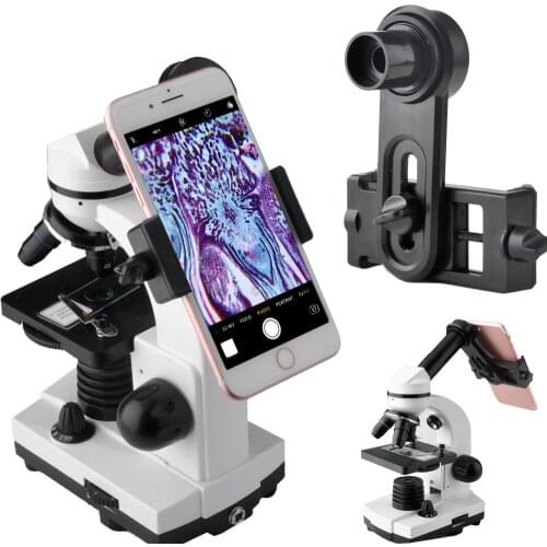 Microscope Lens Adapter, Microscope Smartphone Camera Adaptor - for Microscope Eyepiece Tube 23.2mm, Built-in WF 16mm Eyepiece