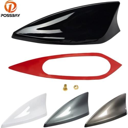 POSSBAY Car Shark Fin Roof Antenna Aerial FM/AM with Radio Auto Signal Decor Universal for Cadillac Mini Cooper BMW VW Toyota