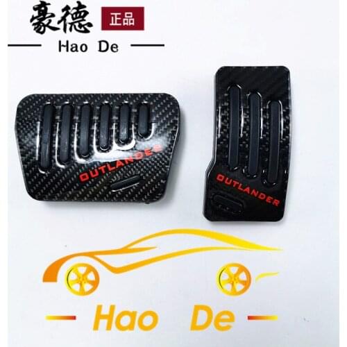 Mitsubishi Carbon Fiber Car Accelerator Brake Pedals For Mitsubishi PAJERO Eclipse RVR Cross Car Styling