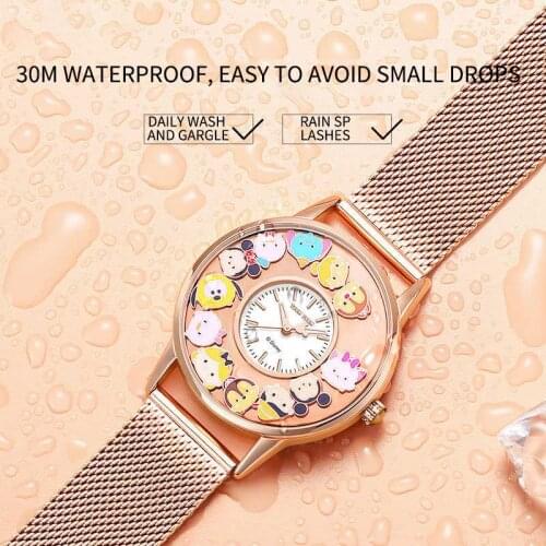 Disney Mickey Mouse Kids Watches Women Children Quartz Watch Fashion Ladies Watch Female Student Watch Crystal Diamond Clock