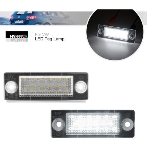 2PCs 18SMD Rear LED Number License Plate Light Lamp For VW Touran /Passat B6 5D /Jetta Candy For SKODA Superb 1 3U B5