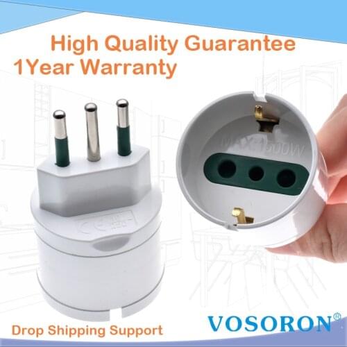 European Eu Plug To Italy Standard Power Adapter Socket 10A Travel Converter AC 110~250V Power Plug