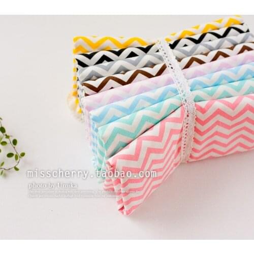 160x50cm Basic candy-colored stripes wave cotton fabric twill DIY childrens bedding cloth