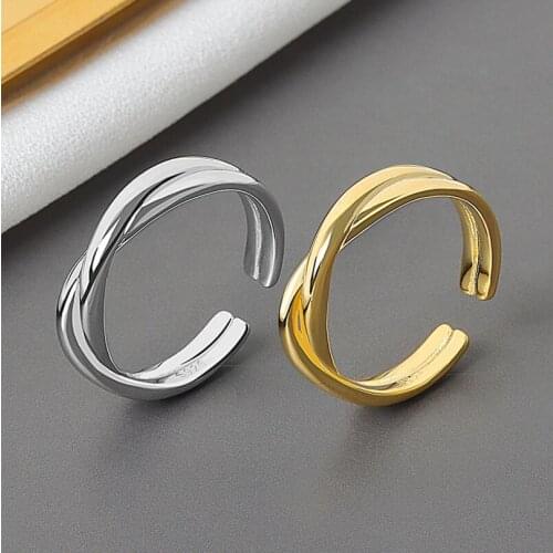 Bohemian Newest Fresh X Shape Cross Gold Color Ring for Women Wedding Trendy Jewelry Large Modern Rings Anillos