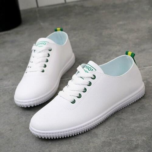 Women Sneakers White Vulcanized Shoes Lace Up Round Toe Casual Women Shoes Fashion Women Shoes Footwear Size 35-40 D4-20